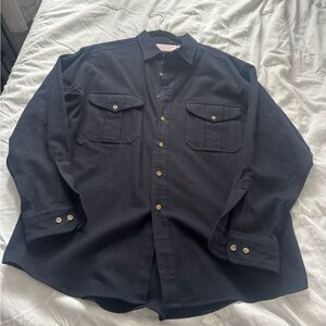 Filson Black Button-Front Shirt Jacket 100% cotton